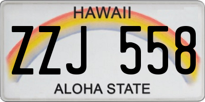 HI license plate ZZJ558