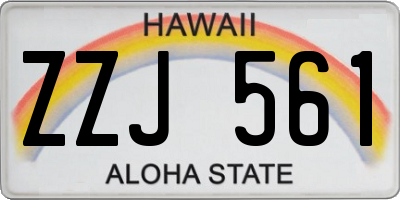 HI license plate ZZJ561