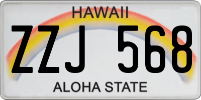 HI license plate ZZJ568