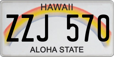 HI license plate ZZJ570