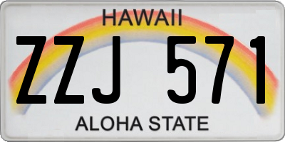 HI license plate ZZJ571