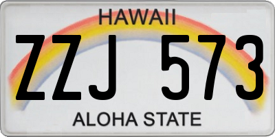 HI license plate ZZJ573