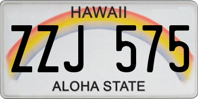 HI license plate ZZJ575