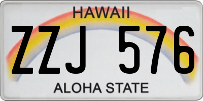 HI license plate ZZJ576