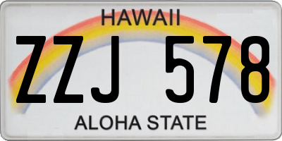 HI license plate ZZJ578