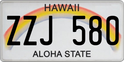 HI license plate ZZJ580