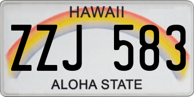 HI license plate ZZJ583