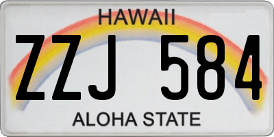 HI license plate ZZJ584