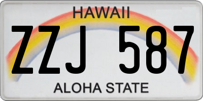 HI license plate ZZJ587