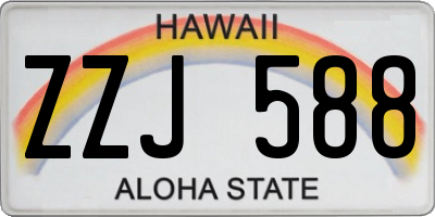 HI license plate ZZJ588