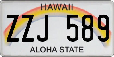 HI license plate ZZJ589