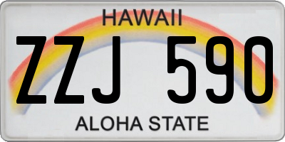 HI license plate ZZJ590