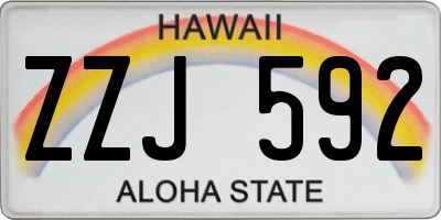 HI license plate ZZJ592