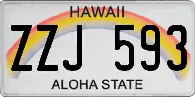 HI license plate ZZJ593