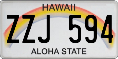 HI license plate ZZJ594