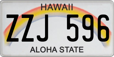 HI license plate ZZJ596