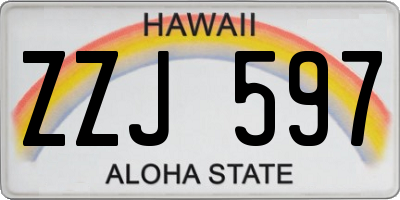 HI license plate ZZJ597