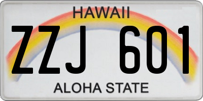 HI license plate ZZJ601