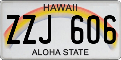 HI license plate ZZJ606