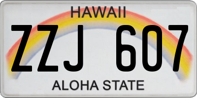 HI license plate ZZJ607