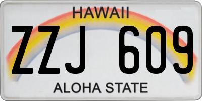 HI license plate ZZJ609