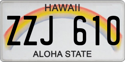 HI license plate ZZJ610