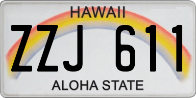 HI license plate ZZJ611