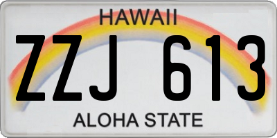 HI license plate ZZJ613