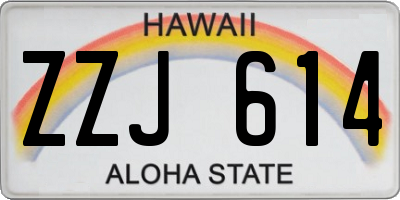 HI license plate ZZJ614