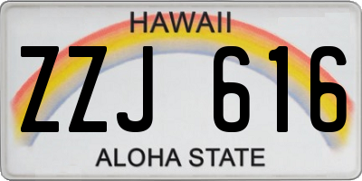 HI license plate ZZJ616