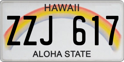 HI license plate ZZJ617