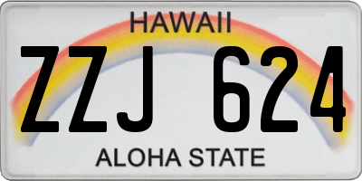 HI license plate ZZJ624