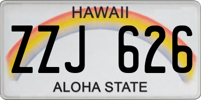 HI license plate ZZJ626