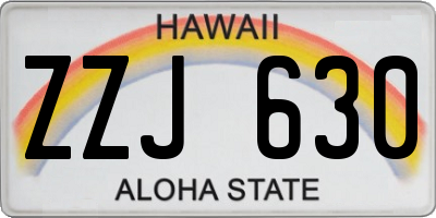 HI license plate ZZJ630