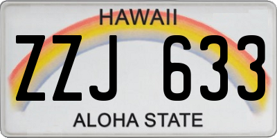 HI license plate ZZJ633