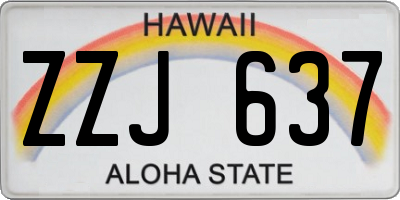 HI license plate ZZJ637