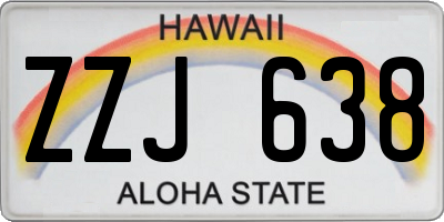 HI license plate ZZJ638