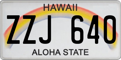 HI license plate ZZJ640