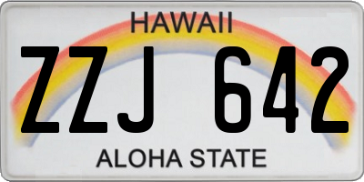 HI license plate ZZJ642