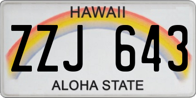 HI license plate ZZJ643