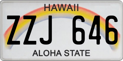 HI license plate ZZJ646