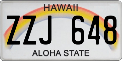 HI license plate ZZJ648