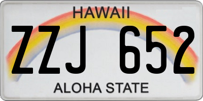 HI license plate ZZJ652