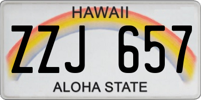 HI license plate ZZJ657