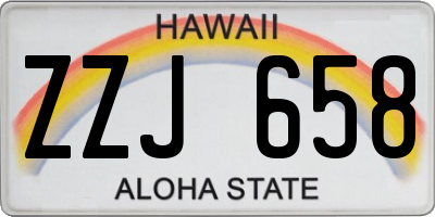 HI license plate ZZJ658