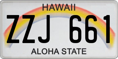 HI license plate ZZJ661