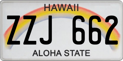 HI license plate ZZJ662