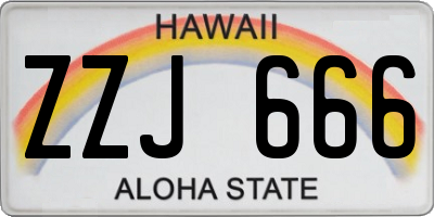 HI license plate ZZJ666