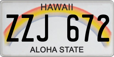 HI license plate ZZJ672