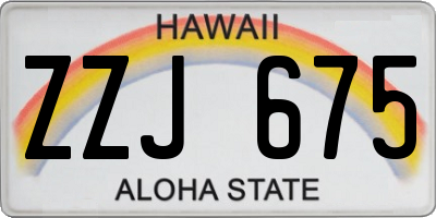 HI license plate ZZJ675